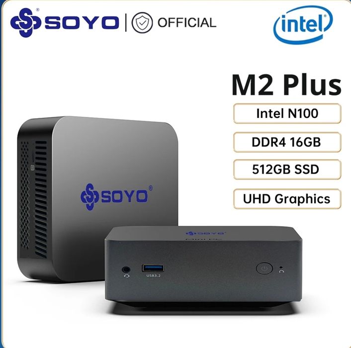 MiniPC Soyo M2 Plus N100 16/512 + HDMI кабель в подарунок!