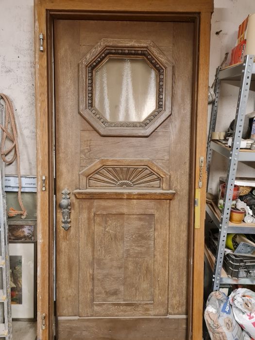Drzwi dębowe zewnętrzne lewe 105× 230 cm
