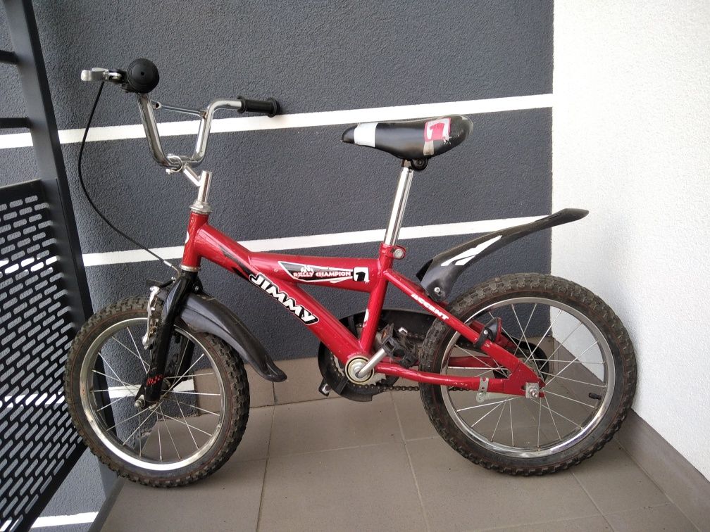 Czerwony rower Jimmy dla dziecka 16'