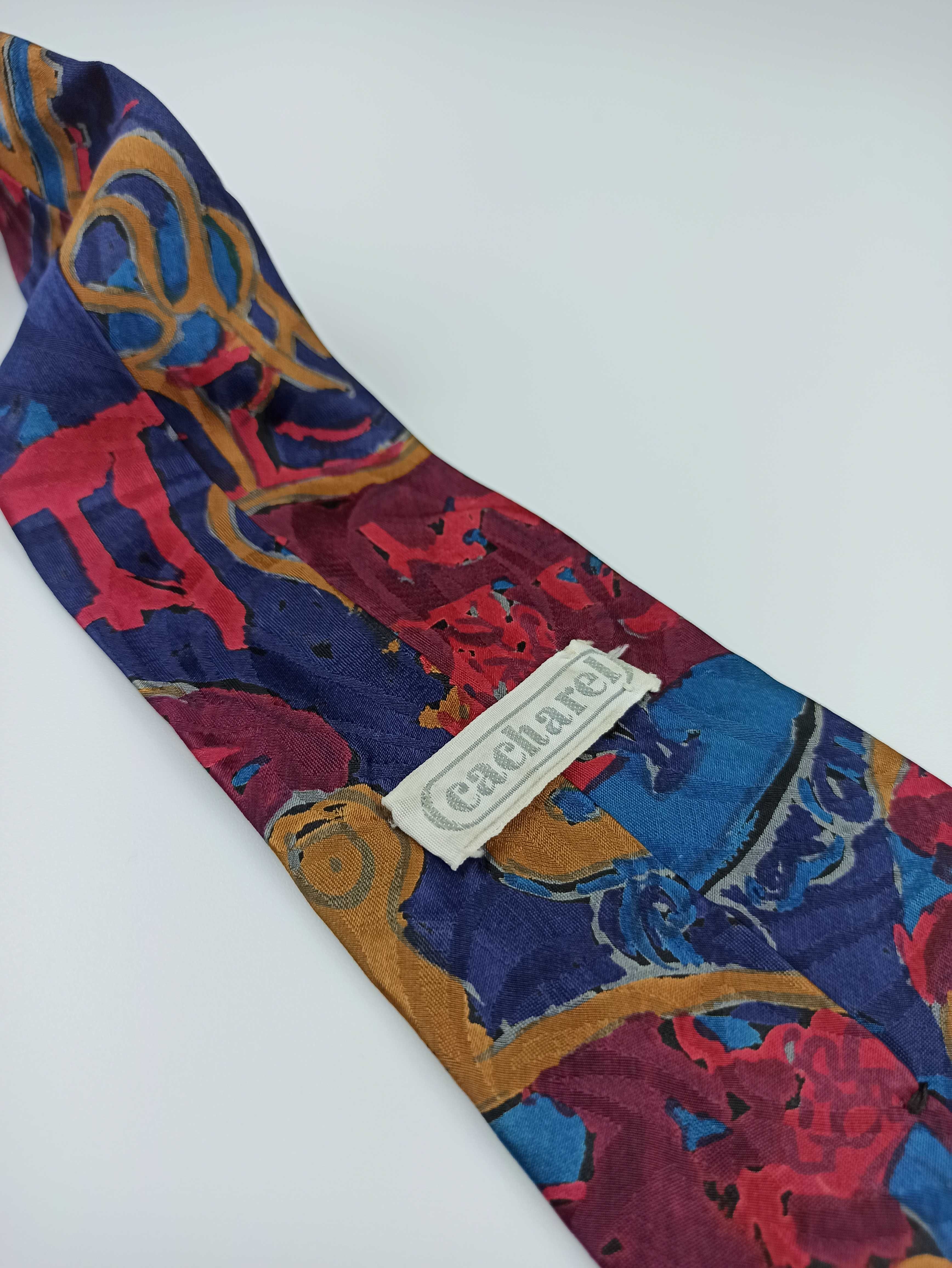 Cacharel Paris kolorowy jedwabny krawat