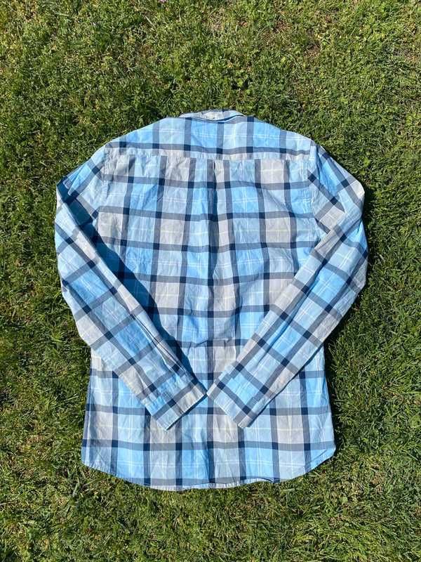 Koszula męska w kratę Barbour niebieski S Tailored fit style old money