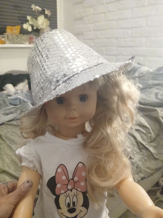 Srebrna w cekiny czapka kapelusz retro dla dorosłych