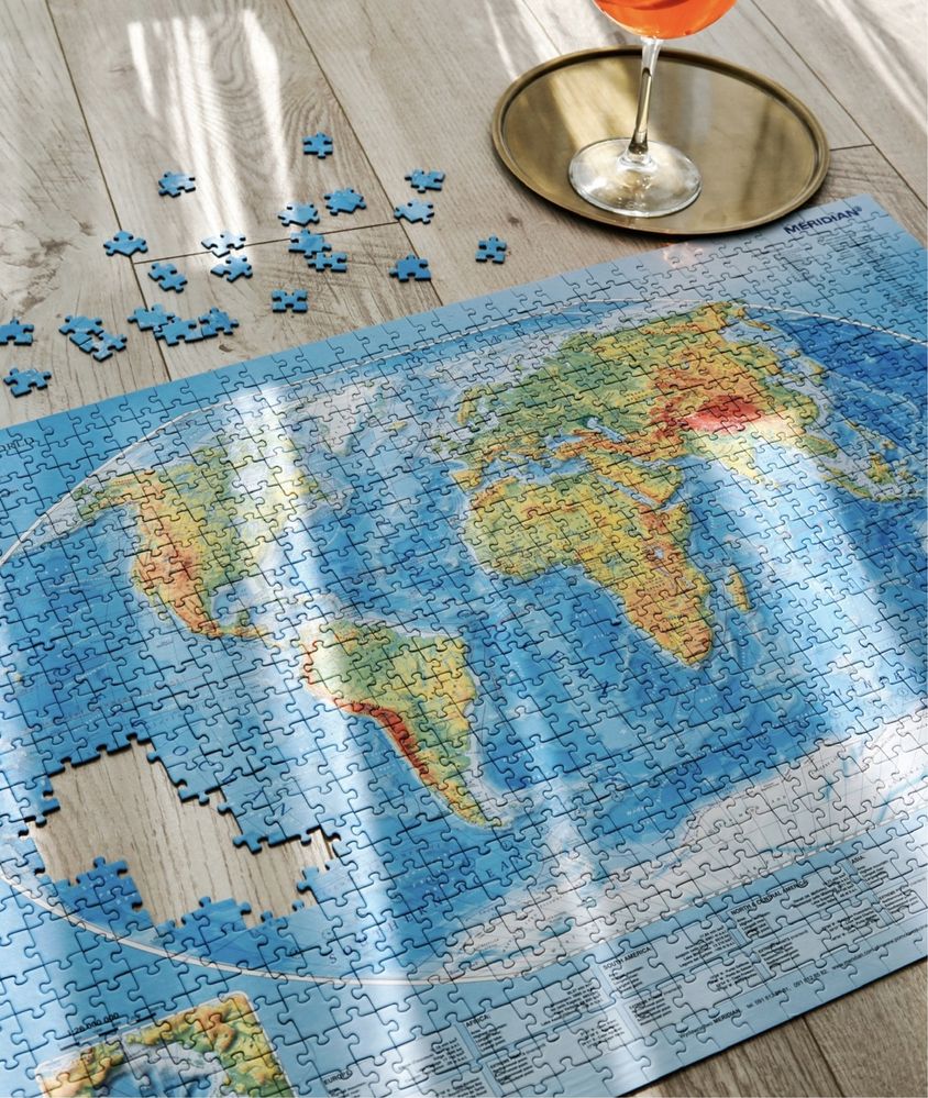 Пазл на 1000 елементів карта мапа світу пазли настільна гра