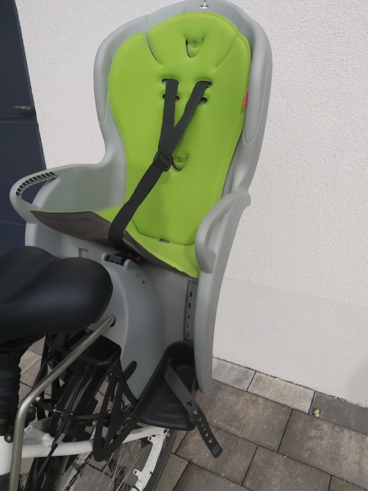 Fotelik rowerowy Hamax Kiss plus mocowanie zielony