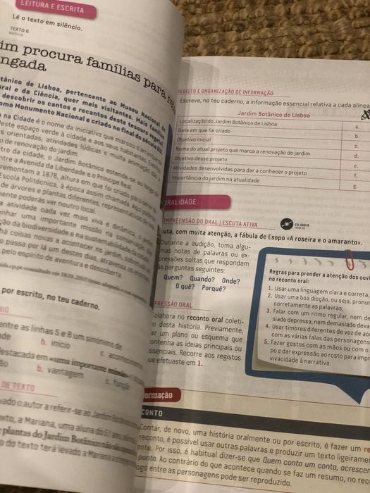 Manual português Palavras em linha 5 ano