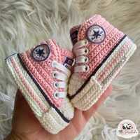 Tênis para Bebé / sapatilhas All star em crochet
