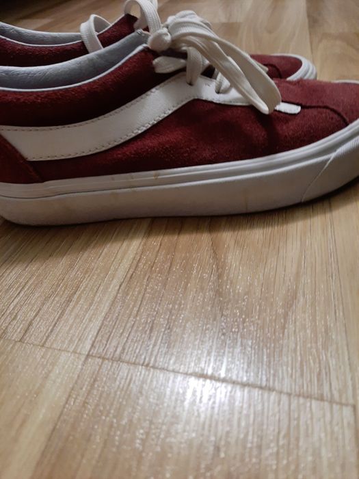 Vans trampki  skórzane, bordowe, 38,5