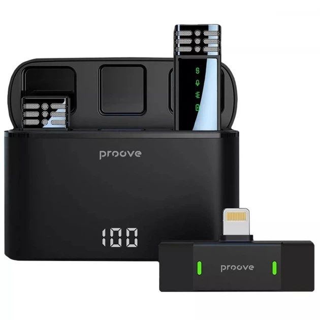 Бездротовий петличний мікрофон Proove Record Lightning Black