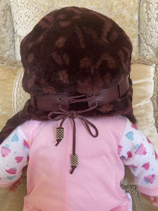 Детская шапка-ушанка из меха норки