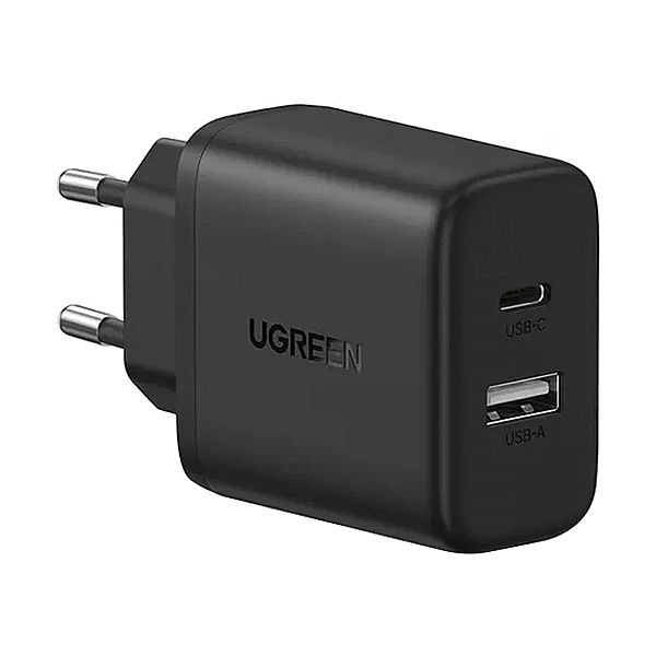 Ładowarka sieciowa Ugreen X227/20W GaN 1x USB-A 1x USB-C - czarna
