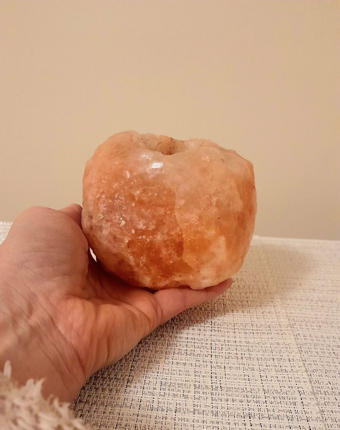 Świecznik z soli solny osłonka na świeczkę,podgrzewacz
