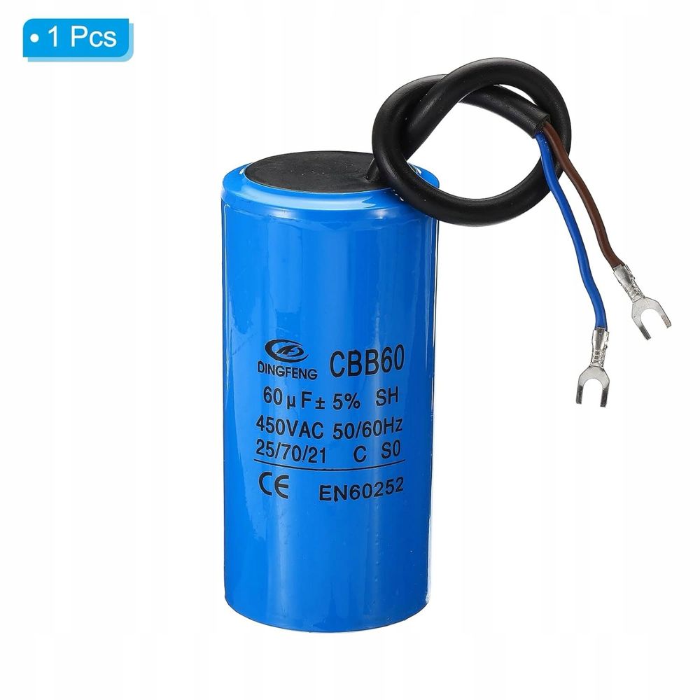 CBB60 60uF Kondensator roboczy AC 450V 2 przewody 50/60Hz Cylinder