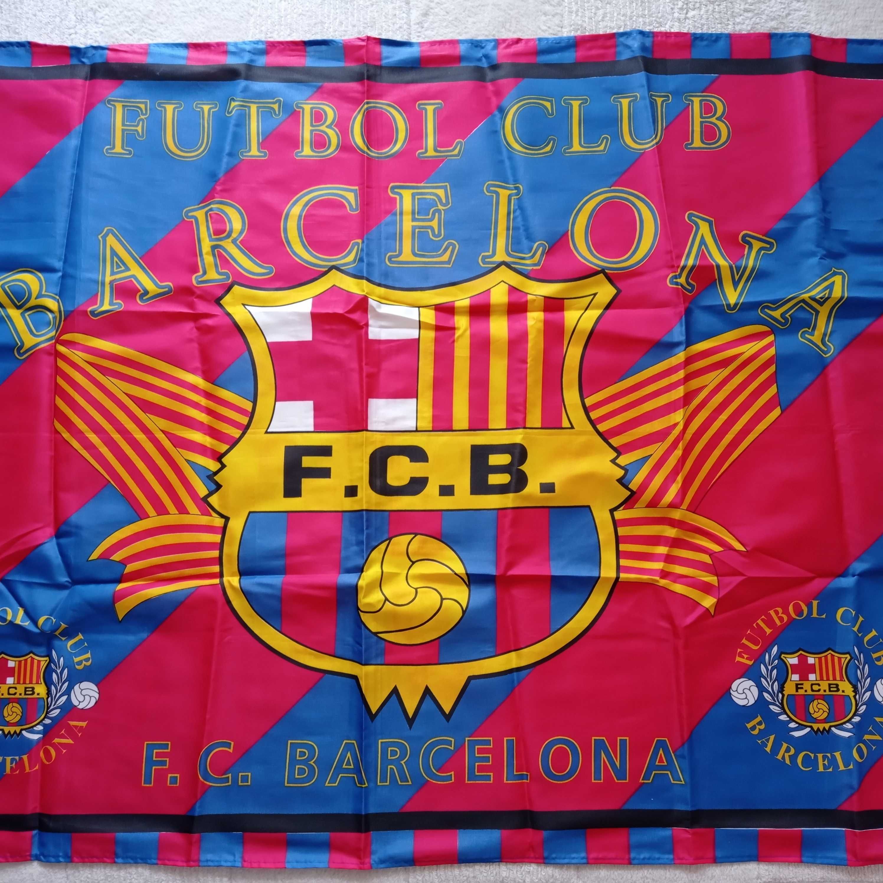 Wielka stara flaga FC Barcelona z oficjalnego sklepu Camp Nou 1992 rok