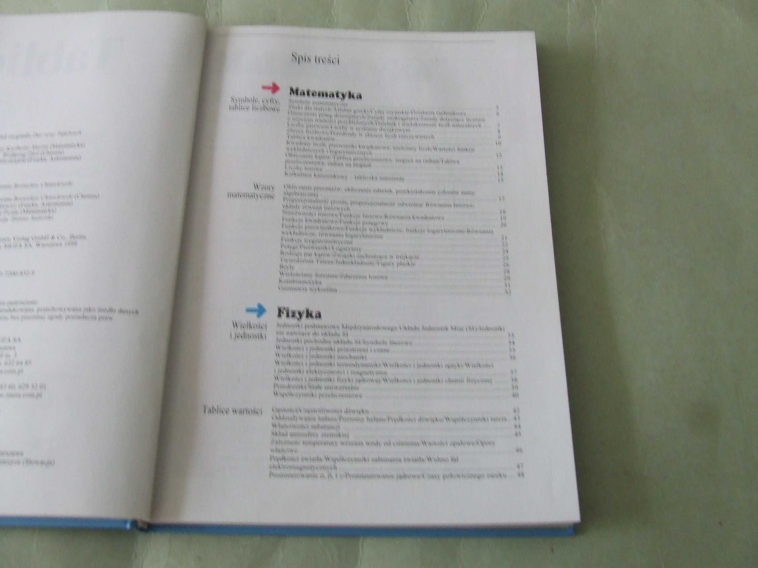 Tablice Matematyka Fizyka Astronomia + Matematyka 1 Zbiór  + Wzory