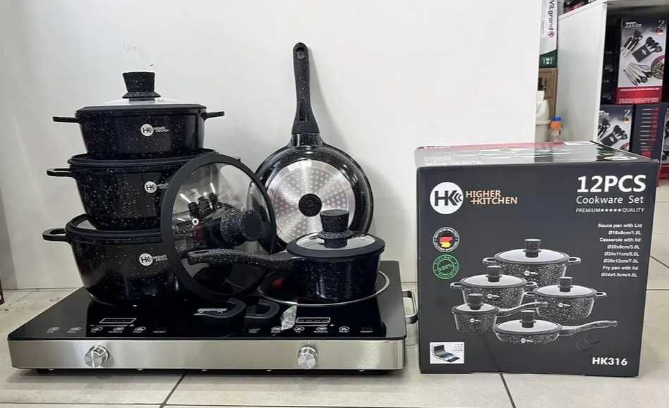 Набір посуду предметів 12 з гранітним покриттям higher kitchen hk-316