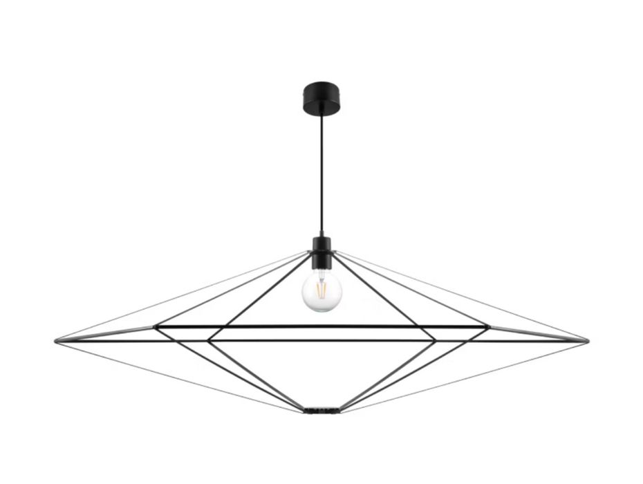 Nowoczesna lampa wisząca – geometryczna, czarna, styl loft/minimal