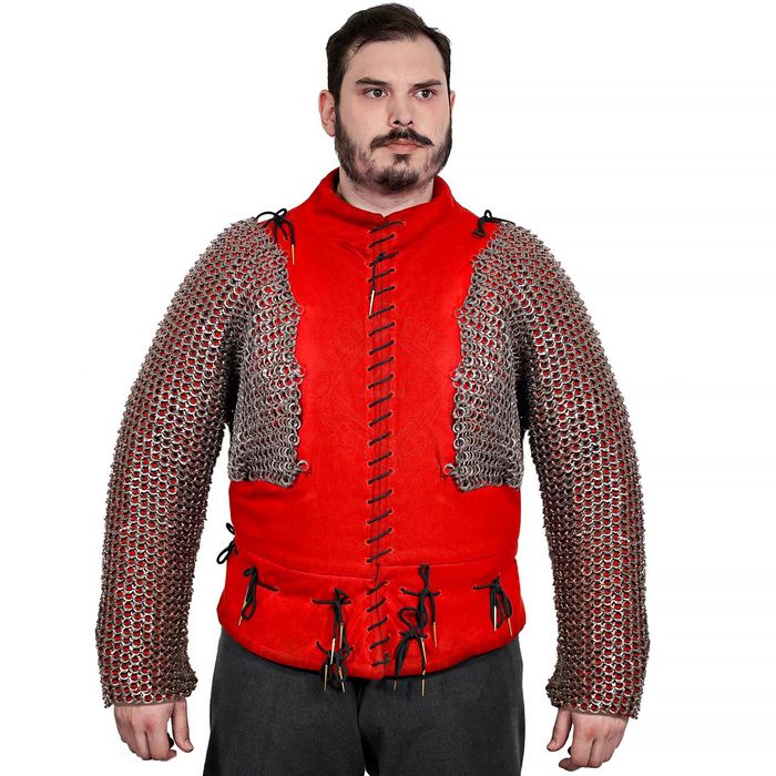 Kolczuga z płaskim kółkiem. parzyste. pełne rękawy. nitowane i na e