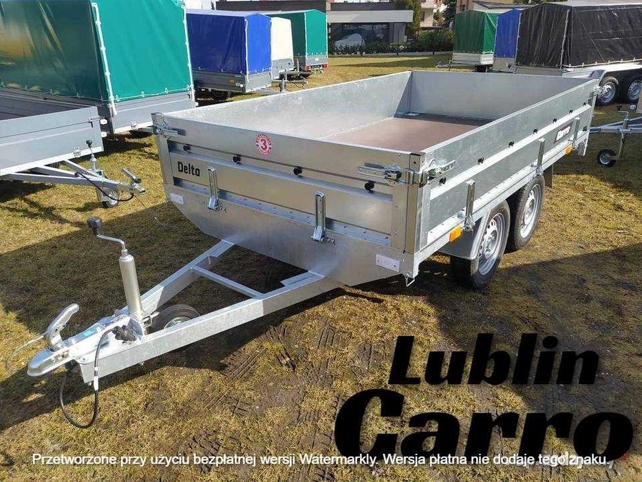 Przyczepa dwuosiowa  na kat B CARRO model DELTA 2615 wym 265x150x37cm