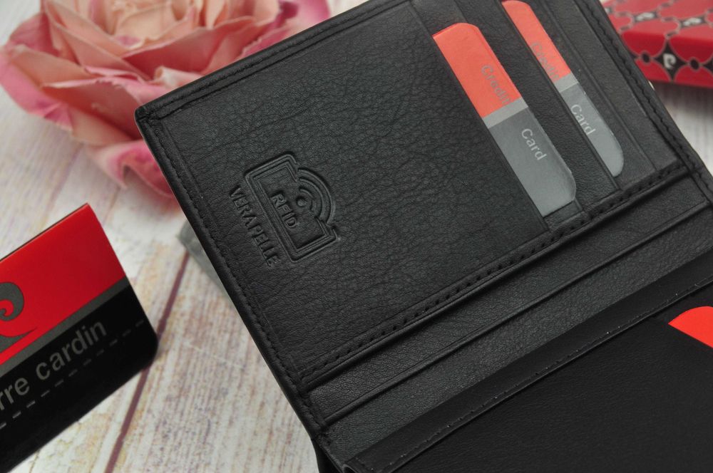 Pierre Cardin nowy portfel męski skóra naturalna 26 331A nero red