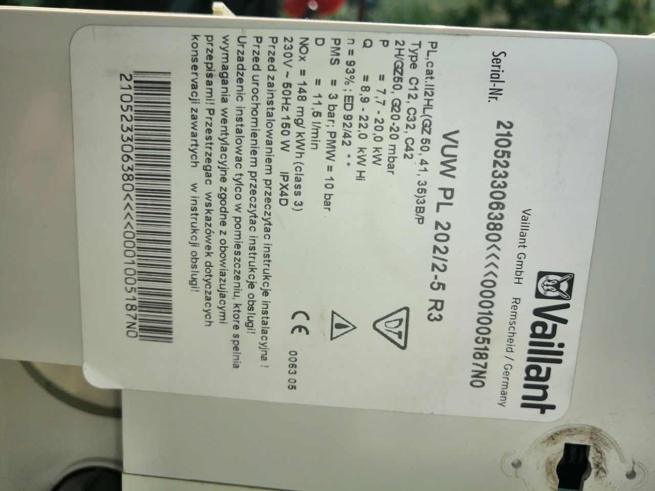 Vaillant vuw 202 turbo