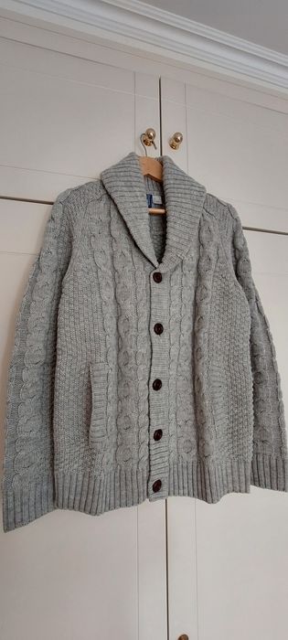 Casaco Homem Lã Cinza Botões