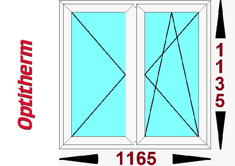 Okna PCV 1165 x 1135 O16 Moderntherm typowe wymiary od ręki Warszawa