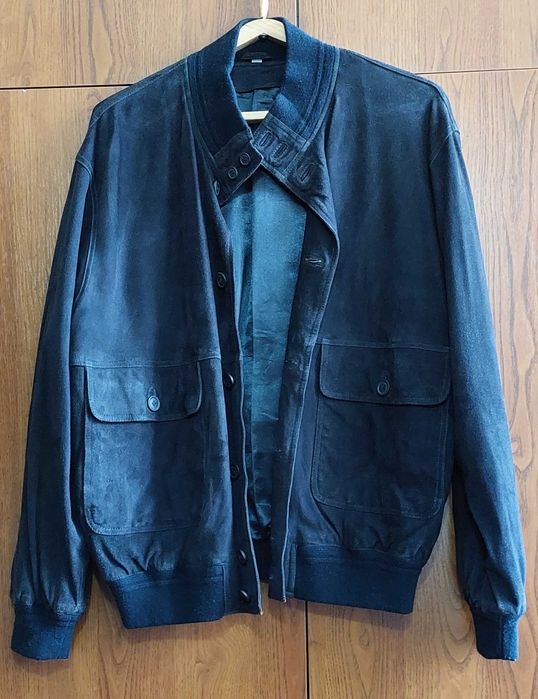Итальянская мужская куртка из замши, р.48-50. Весна-осень. Новая