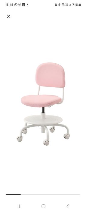 VIMUND/IKEA dziecięce krzesło biurowe,jasnoróżowy