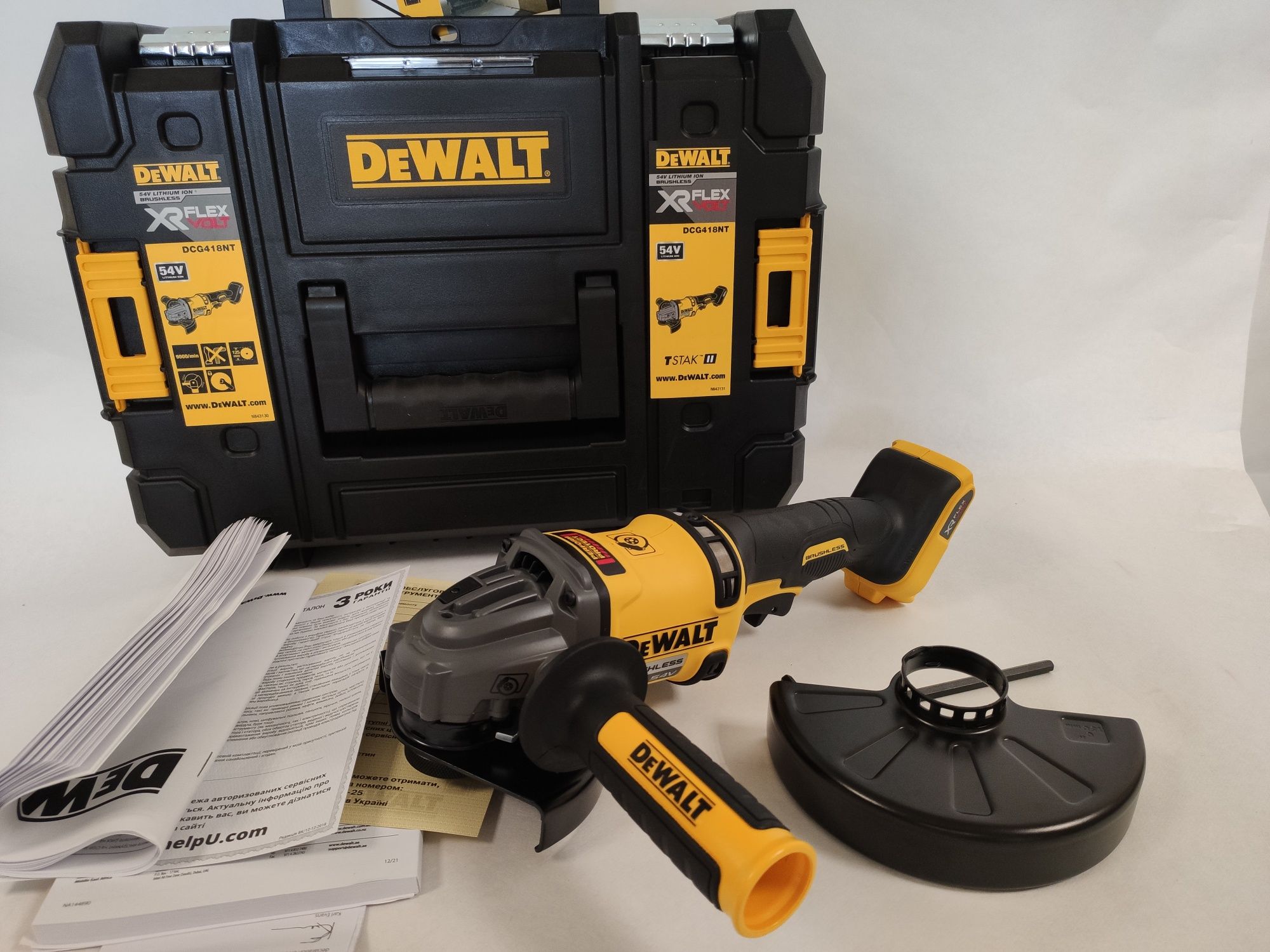 Безщіткова кутова шліфмашина DeWALT DCG418NT FLEXVOLT 54V болгарка