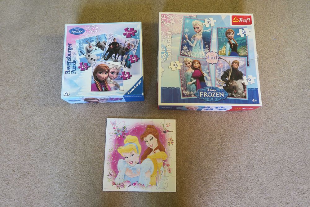 Puzzle Kraina Lodu zestaw 4w1 + 3w1 + gratisy!