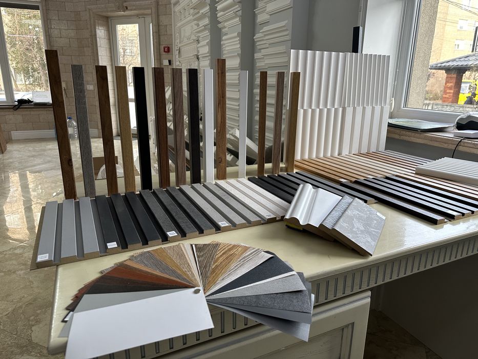 Декор панелі 3д рейки планки ламелі панелі реєчки перегородки мдф