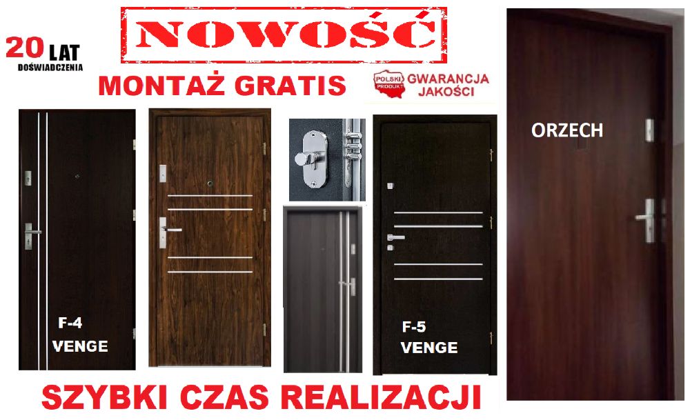 DRZWI Z MONTAŻEM do mieszkania zewnętrzne, wejściowe, wewnątrzklatkowe