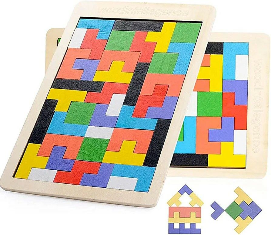 Układanka drewniana tetris puzzle Montessori, NOWA