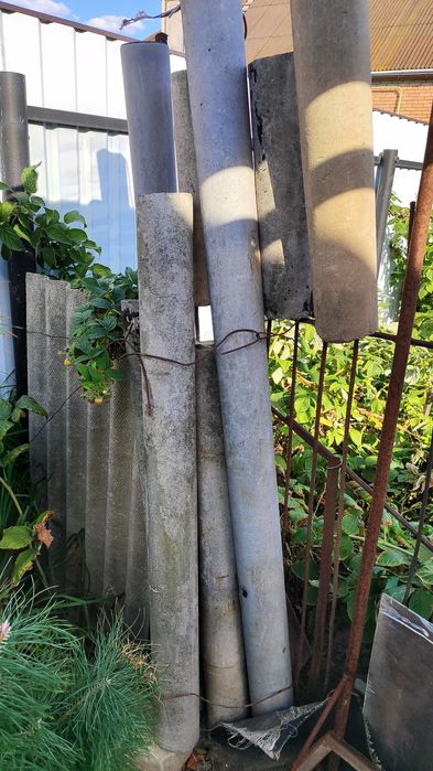 Продам труби.   100.  Сантехнічні та азбестові  8м бу