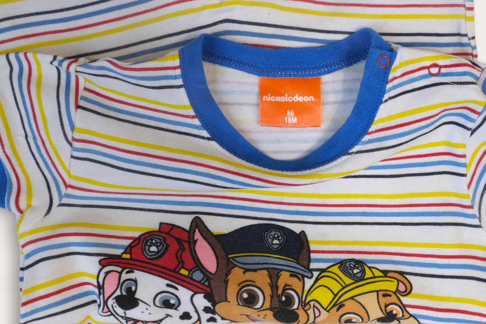 Nickelodeon biały granat rampers 86 w kolorowe paski HELLO Psi Patrol