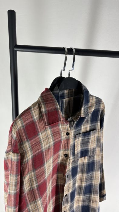 Сорочка картата в клітинку жіноча байка каміння стрази