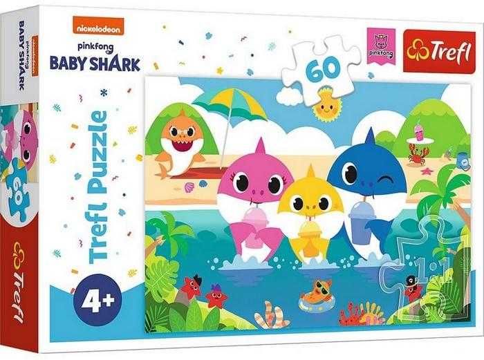 Puzzle 60 el. Baby Shark. Rodzina rekinów na wakacjach 17370 Trefl