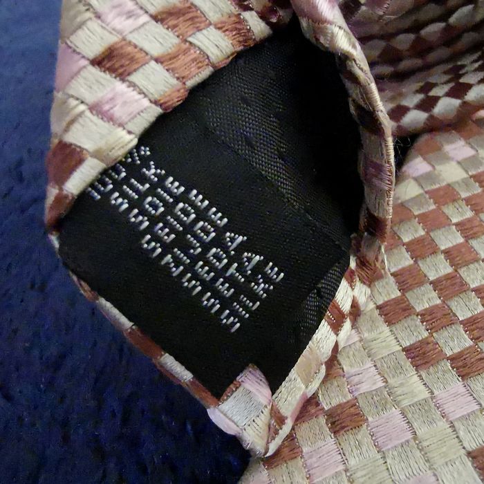 krawat Balmain 100% jedwab brąz/beż na wesele na co dzień