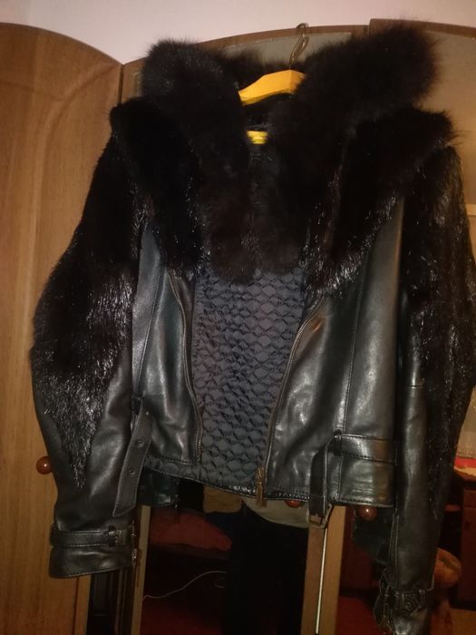 Куртка жіноча шкіра, натуральне хутро