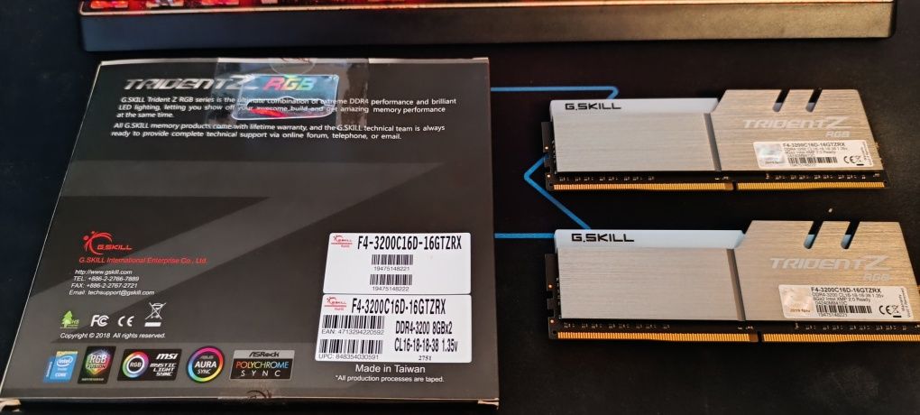 Memórias ram DDR 4 G.Skill TridentZ RGB 3200Mhz CL16  - 16GB (2x8GB)