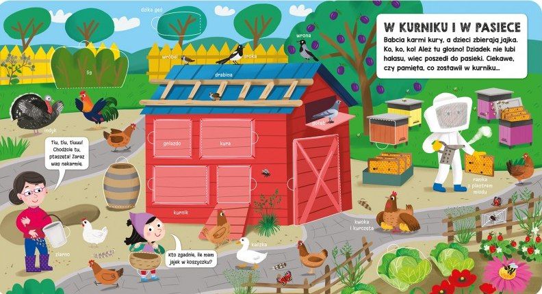 Książeczka książka dla dzieci z okienkami dla dzieci - na wsi