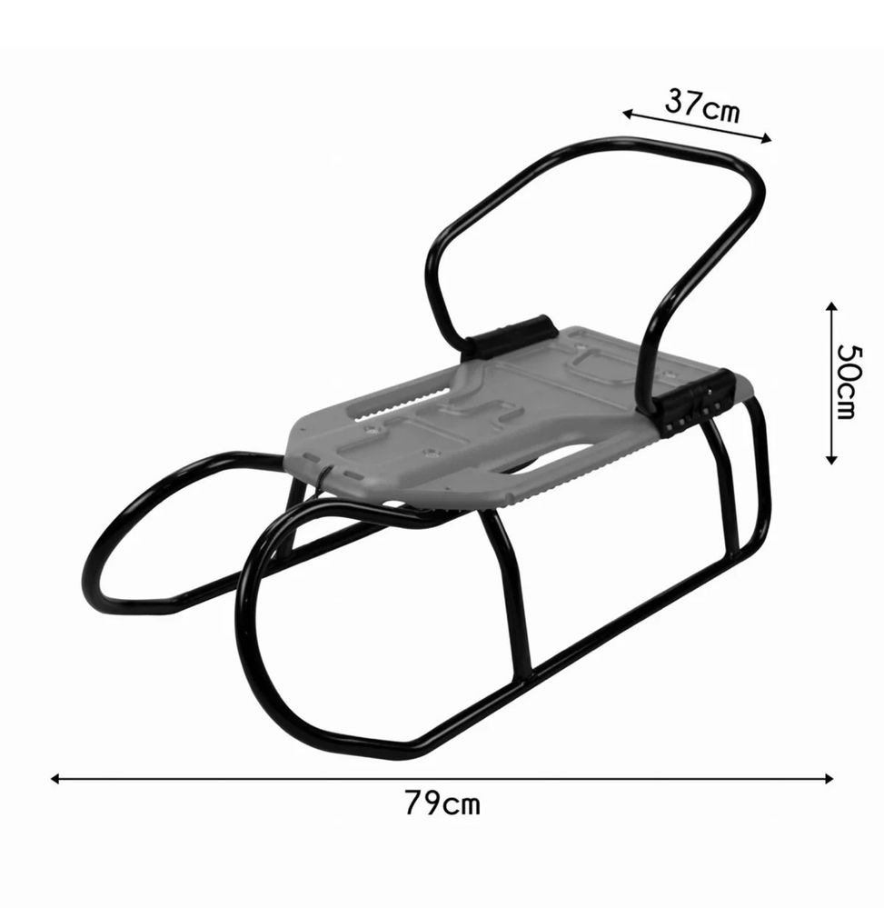 Zestaw Sanki Metalowe Z Oparciem Dla Dzieci Dorosłych *okazja*