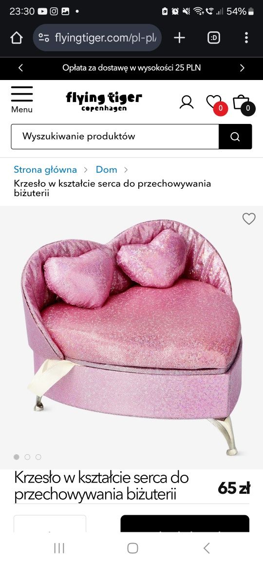 Szkatułka na biżuterię SERCE sofa NOWA idealna na PREZENT