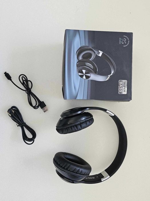 Słuchawki bezprzewodowe nauszne Super Bass 9S, czarne