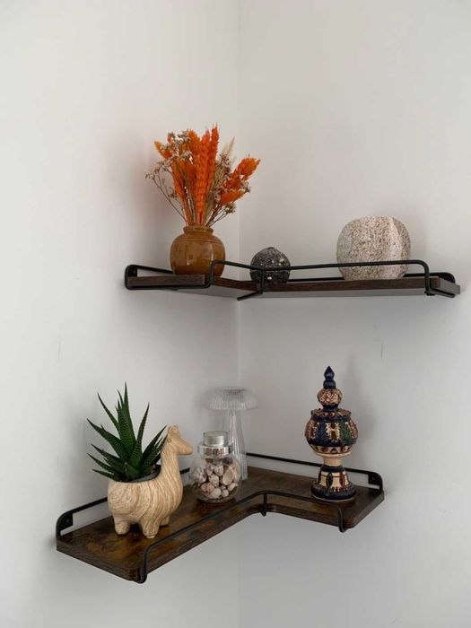 Półki Narożne Wiszące Zestaw 2 LOFT Vintage Ścienne 29x40 NOWE PREMIUM