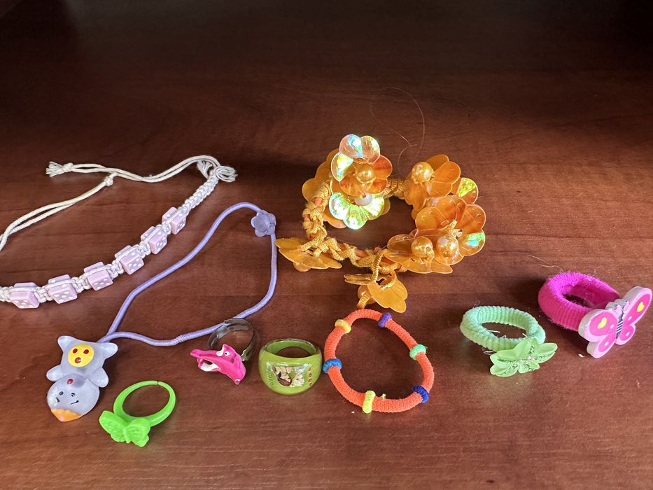 Gumki pierścionki bransoletka dla małej damy