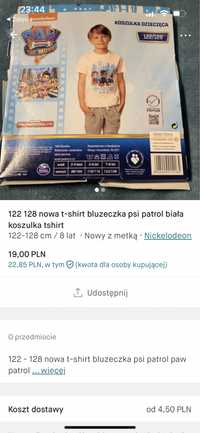 Koszulka nowa tshirt psi patrol bluzeczka