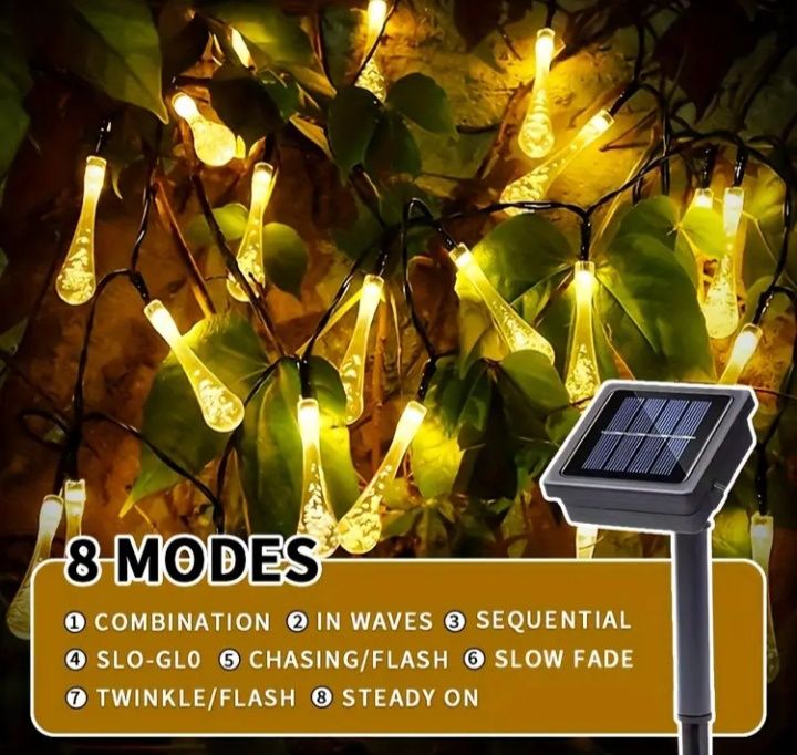 Rewelacyjne lampki solarne LED! Aż 100 lamp i 12m. długości!