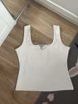 H&M bialy top elegancki dekolt serce rozmiar L