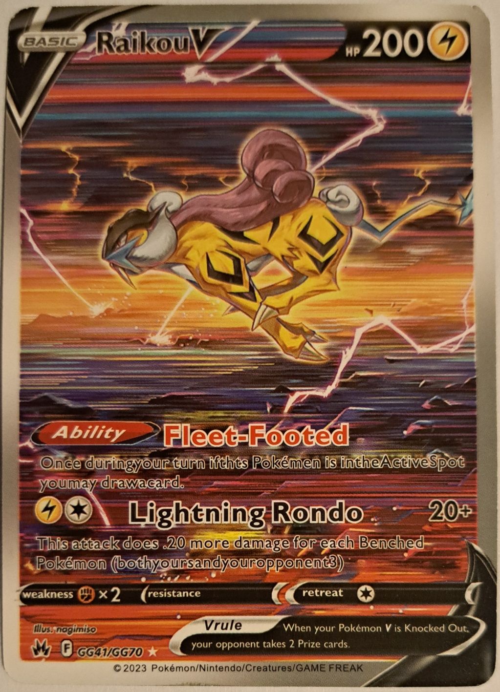 Karta Pokemon Crown Zenith GG41/GG70- Raikou V